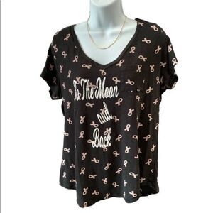 Torrid Breast Cancer Awareness Ribbons To the Moon & Back Shirt Woman’s size 0